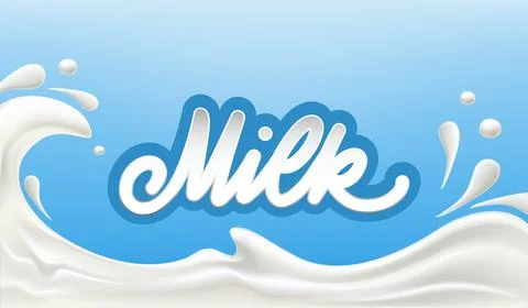 Milk label for product desing. Milk logo. Stock Illustration