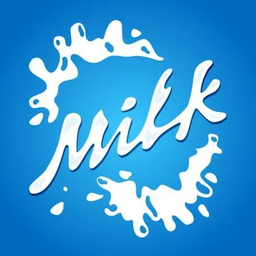 Milk label vector Splash and blot design shape creative illustration Stock-Illustration