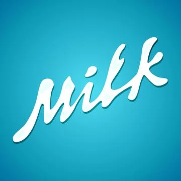 Milk lettering label vector Splash and blot design shape creative illustration Illustrazione stock