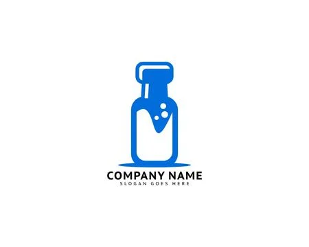 Milk Logo Design Vector, Healthy Fresh Milk Logo Template Stock Illustration