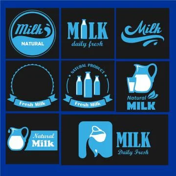 MILK LOGO VECTOR ILLUSTRATION DESIGN Stock Illustration