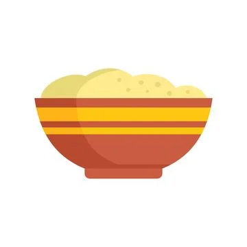 Milk mash potato icon flat vector. Boiled dish Stock Illustration