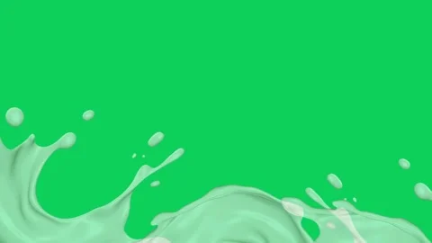 Milk or Cream Splash Isolated on green screen easy to use. Stock Footage 294655021