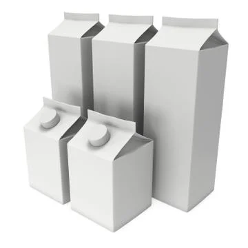 Milk or juice box 3d Illustrazione stock