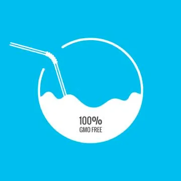 Milk or juice package with drinking straw template Illustrazione stock