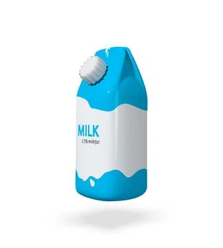 Milk pack 3d vector icon. blue pack of milk vector illustration Stock Illustration
