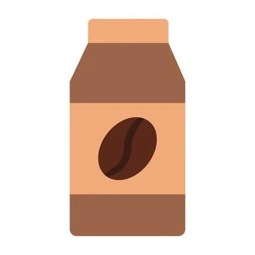 Milk pack with for making coffee Latte in solid cartoon style 스톡 일러스트