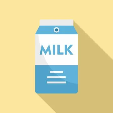 Milk package icon, flat style Stock Illustration