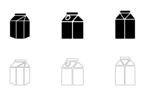 Milk package icons set Stock-Illustration
