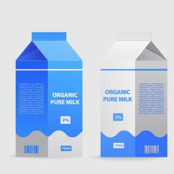 Milk package with screw cap.Splash of milk,Packaging carton organic farmer dr Stock Illustration