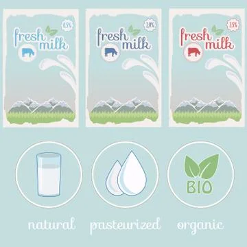 Milk packaging design Stock Illustration