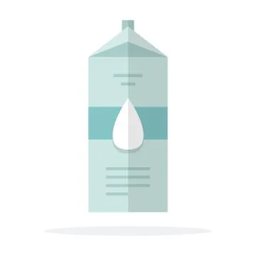 Milk in paper packaging vector flat material design isolated object on white Stock Illustration