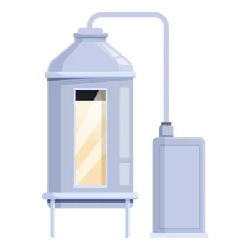 Milk pasteurization machine processing dairy products in food factory Illustrazione stock