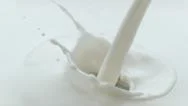 Milk Pouring And Splashing In Slow Motion; Shot On Phantom Flex 4K At 1000 Fps Stock Footage