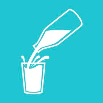  Milk pouring from a bottle with splashes  Stock Illustration