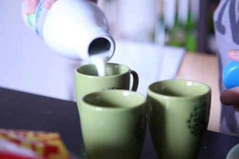 Milk Pouring Stock Photos