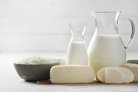 Milk products Stock Photos