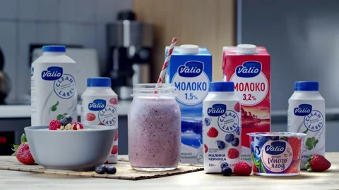 Milk products Valio Stock Footage 149194825