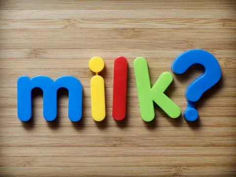 Milk question concept Stock Photos