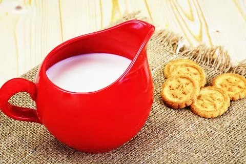 Milk in a Red Earthen Pot Stock Photos