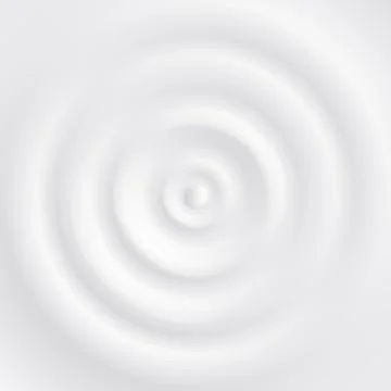 Milk ripple circle, drop falling on yoghurt with splash wave top view. Realistic Stock Illustration