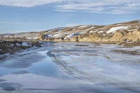 Milk River in Winter Stock Photos