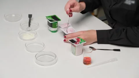 Milk Sample Preparation for Laboratory Testing Stock Footage 305777889