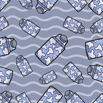 Milk Seamless Pattern in Cartoon Style. Perfect For Background, Backdrop, W.. Stock Illustration