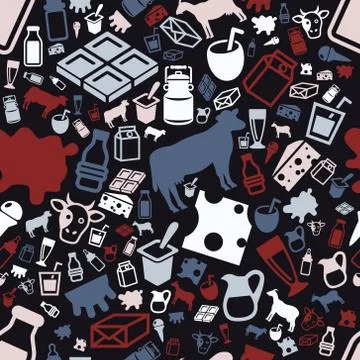 Milk seamless pattern Stock Illustration