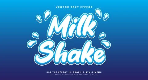 Milk Shake 3d editable text effect Template 스톡 일러스트