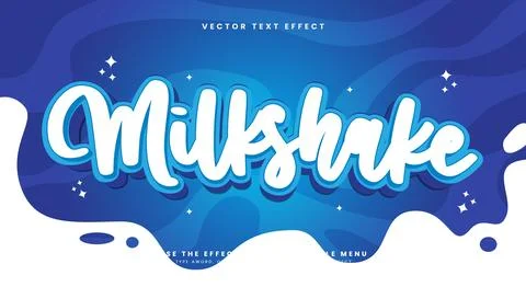Milk shake 3d editable text effect Template Stock Illustration