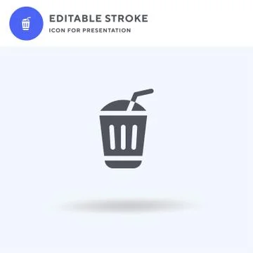 Milk Shake icon vector, filled flat sign, solid pictogram isolated on white,  イラスト素材