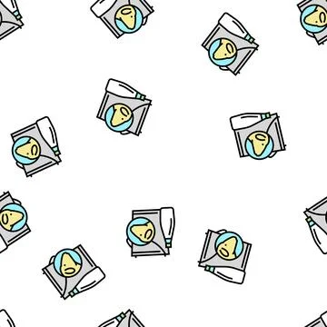 Milk sheep vector seamless pattern Stock Illustration