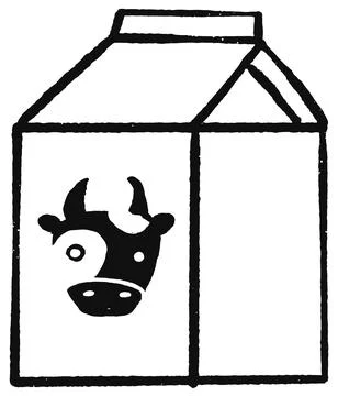 Milk simple box pack doodle hand drawn Stock Illustration