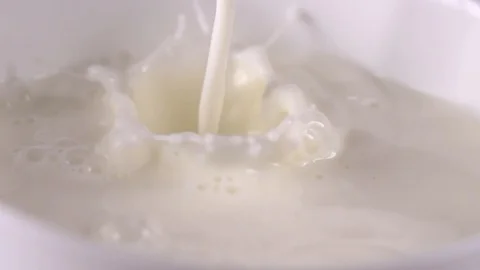 Milk Slow Motion Stock Footage 123648588
