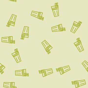 Milk smoothie drink line vector seamless pattern Stock Illustration