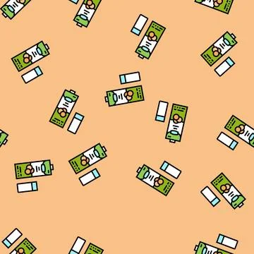 Milk soy vector seamless pattern Illustrazione stock