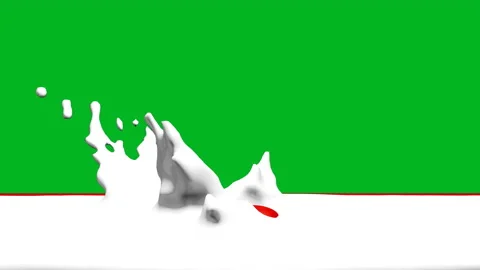 Milk Spalash On Gren Back Ground Stock Footage 142519981