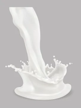 Milk splash. 3d vector icon Stock Illustration