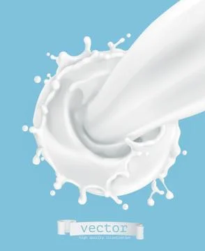 Milk splash 3d vector icon Illustrazione stock