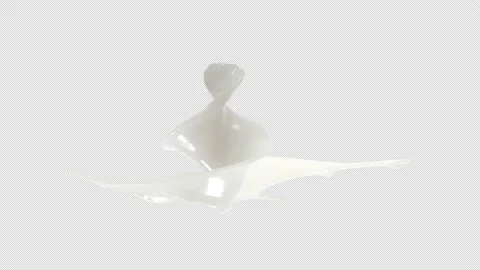 Milk Splash, With Alpha Matte Stock Footage 164775730