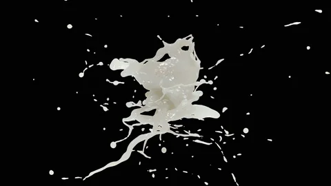 Milk Splash, With Alpha Matte Stock Footage 282733413