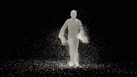 Milk splash, with Alpha matte. Video stock 332619035