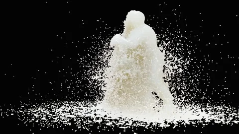 Milk splash, with Alpha matte. Stock Footage 334235626