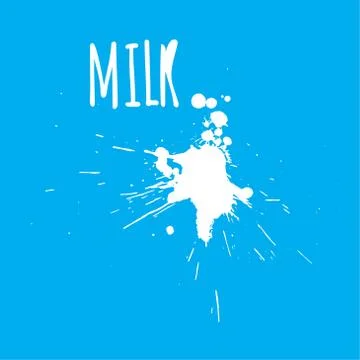 Milk splash and elements for design. Good for cafe and menu. 库存插图