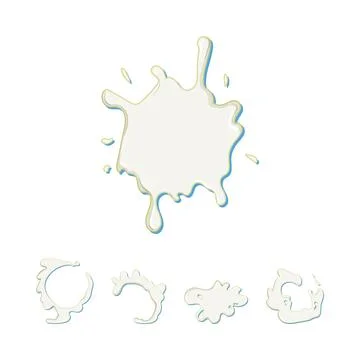 Milk splash and liquid drops vector illustration Illustrazione stock
