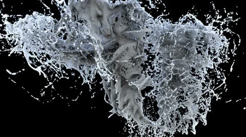 Milk splash on black Stock Footage 24616025