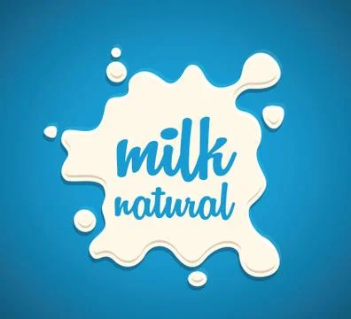 Milk splash on a blue background Stock Illustration