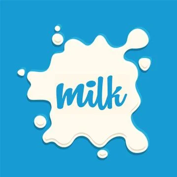 Milk splash on a blue background Stock Illustration