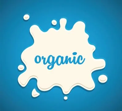 Milk splash on a blue background Stock Illustration